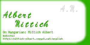 albert mittich business card